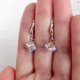 Сережки Hand Made з кубиками Swarovski кольору Crystal AB CAL - зображення 2