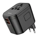 Перехідник для розеток HOCO Walker three-port PD20W Universal conversion charger AC15 | 2USB/Type-C| Чорний - зображення 4
