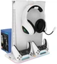 Подставка для PS5 Canyon CS-5 RGB с охлаждением и зарядкой для геймпадов White (CND-CSPS5W) - изображение 2