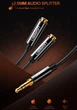 Кабель спліттер розгалужувач UGREEN mini jack 3.5mm Male to 2 Female Audio Cable (20cm). Black - зображення 5