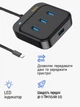 Розгалужувач хаб перехідник для ноутбука комп'ютера HOCO HBЗ5 HUB adapter TYPE-C to USB3.0+RJ45 Чорний - зображення 2