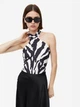 Боди-майка женская H&M 061168970 S Темно-серый/Белый (6666000291677) - изображение 1