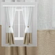 Шторы для кухни из льна Adagio Windows Decor Бежевые с магнитными подхватами,однотонные кухонные тюлевые занавески 140х170см (2шт) - изображение 1