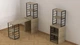 Стіл-тумба трансформер Смарт 3/1 з етажеркою Ferrum-decor 1430x1450x500 Чорний метал ДСП Дуб Сонома 16 мм (SMART303) - зображення 1