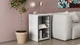 Стол-тумба трансформер Смарт 2/2 Ferrum-decor 750x1450x600 Черный металл ДСП Бетон 16 мм (SMART213) - изображение 6