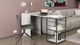 Стол-тумба трансформер Смарт 2/2 Ferrum-decor 750x1450x600 Черный металл ДСП Бетон 16 мм (SMART213) - изображение 9