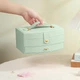 Шкатулка Casegrace SP-01245 Tiffany 20*15*10 для украшений и ювелирных изделий двухуровневая с зеркалом - изображение 6