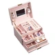 Шкатулка Casegrace SP-01111 Pink 17*12*12,5 см для украшений и ювелирных изделий трехуровневая с зеркалом - изображение 1