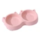Миска для кішок Taotaopets Cat 123307 Pink подвійна пластикова - зображення 1