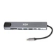 USB-хаб XON SmartHub 8 в 1 (Ethernet, HDMI, SD/TF, 2хType-C, 2xUSB3.0) Серый (UHCHP084300G 5221) - изображение 1