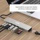 USB-хаб XON SmartHub 8 в 1 (Ethernet, HDMI, SD/TF, 2хType-C, 2xUSB3.0) Серый (UHCHP084300G 5221) - изображение 4