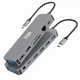 USB-хаб XON SmartHub 13 в 1 (Ethernet, VGA, 2xHDMI, 3.5 Audio, SD/TF, 2xType-C, 2xUSB3.0, 2xUSB2.0) Серый (XUCHP134322G 5290) - изображение 1