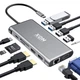 Док-станция XON SmartHub 12 в 1 (Ethernet, VGA, 2xHDMI, 3.5 Audio, SD/TF, Type-C, 4xUSB3.1) Серый (UHCHP125300G 5283) - изображение 1