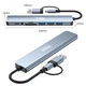 Док-станция XON SmartHub 9 в 1 (Ethernet, SD/TF, 2xUSB2.0, 2xUSB3.0, Type-C, 3.5 Audio) Серый (UHCHP093322G 5238) - изображение 2