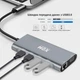 Док-станция XON SmartHub 11 в 1 (Ethernet, VGA, HDMI, 3.5 Audio, SD/TF, Type-C, 2xUSB3.0, 2xUSB2.0) Серый (UHCHP113322G 5269) - изображение 4