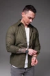 Рубашка R.A. Long Sleeve Linen с карманом S хаки 2194-S хак - изображение 5