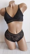 Кружевной комплект нижнего белья бюстгальтер и трусики New Style One Size XS/S черный (2-221) - изображение 2