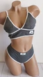 Комплект нижнего белья в рубчик бюстгальтер топ и трусики New Style One Size S/М темно-серый (2-225) - изображение 4
