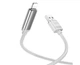 Зарядний кабель швидкого заряджання USB/Lightning 12W hoco. U127 дисплей синхронізації акумулятора телефону concealed digital display Grey - зображення 2