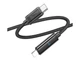Зарядний кабель швидкого заряджання USB-C/Lightning 27W hoco. U127 дисплей синхронізації акумулятора телефону concealed digital display Black - зображення 3