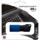 USB Флешка Flash Card DataTraveler Exodia M 64GB Черно-Голубая - изображение 2