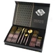 Набор столовых приборов из нержавеющей стали Portugal collection на 24 предмета Pink-Gold | Розово-золотой - ножи, ложки, вилки - изображение 1