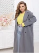 Двобортне пальто oversize ST-Style 32490 54-56 Сіре - зображення 2