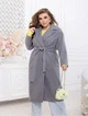 Двобортне пальто oversize ST-Style 32490 54-56 Сіре - зображення 5