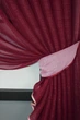 Кухонні шторки VR-Textil № 101к з підв'язками рожевий з бордовим 330х170 см (50-376) - зображення 3
