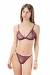 Комплект женский бюстгальтер с мягкой чашкой и стринги из сеточки Felisiya Lingerie Сливовое вино 2004+204-076c L - изображение 1