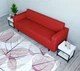 Диван офисный Tobi Sho Арне с подлокотниками 1880х700х740 мм, кожзам Red/2210 - изображение 3