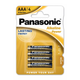 Baterie alkaliczne Panasonic AAA 4 szt. PNLR03-4BP (5410853039334) - obraz 1