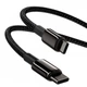 Кабель Baseus Tungsten Gold Type-C to Type-C 100W (CATWJ-01) Black 1m - зображення 3