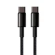 Кабель Baseus Tungsten Gold Type-C to Type-C 100W (CATWJ-01) Black 1m - зображення 4
