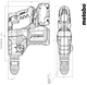 Аккумуляторный бесщеточный перфоратор Metabo KH 18 LTX BL 28 Q Set ISA 18 В 2x5.5 А-ч LiHD + зарядное устройство ASC 145 metaBOX 185 XL + устройство удаления пыли и сменный патрон Metabo-Quick (601715930) - изображение 6