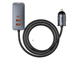 Заряджання в прикурювач 120 Вт 4x USB Type-C подовжувач Baseus Share Together CCBT-B0G - зображення 1