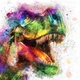 Картина на холсте Тень древности - Динозавр и его единственная эра, интерьерная печать, акварель 30х30 см - изображение 1