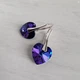 Сережки Hand Made з кристалами сердечками Swarovski у фіолетово-синіх відтінках - зображення 3