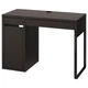 Письмовий стіл IKEA Мікке, чорно-коричневий, 105x50 см, 102.447.43 - зображення 9
