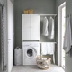 Шкаф для стиральн машины IKEA НЮШЁН белый, 65x190 см 104.964.77 - изображение 6