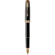Ручка пір’яна Parker SONNET 17 Black Lacquer GT FP F (86015) - зображення 1