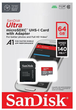 Карта памяти SanDisk microSDXC Ultra 64GB Class 10 UHS-I A1 + SD-adapter (SDSQUAB-064G-GN6MA) - изображение 4