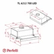 Телескопічна кухонна витяжка Perfelli TL 6212 WH 700 LED, біла вбудована в шафу, висувна, 60 см - зображення 3