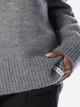 Pulower damski Olaf V-Neck Oversized Sweater WMN "Heather Grey" W140710-HEATHER-GREY S Szary (8720104770433) - obraz 4