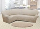 Жаккардовый чехол на угловой диван без юбки цвет ваниль Хвиля - изображение 1