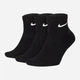 Zestaw skarpetek bawełnianych damskich 3 pary Nike U Nk Everyday Cush Ankle 3Pr SX7667-010 M (38-42) Czarny - obraz 1