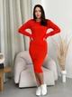 Платье вязаное миди осеннее женское ARTKNIT Verity S-M Оранжевое (4823093456976) - изображение 5