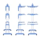 Вертикальная бельевая сушилка для одежды Tiers Garment Rack With Wheels Универсальная напольная складная сушка для белья Так удобно Бело-Синяя - изображение 10