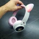Беспроводные Bluetooth наушники кошачьи ушки Навушники Hoco W27 Cat ear headphones с микрофоном серо-розовые - изображение 2