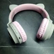 Беспроводные Bluetooth наушники кошачьи ушки Навушники Hoco W27 Cat ear headphones с микрофоном серо-розовые - изображение 4